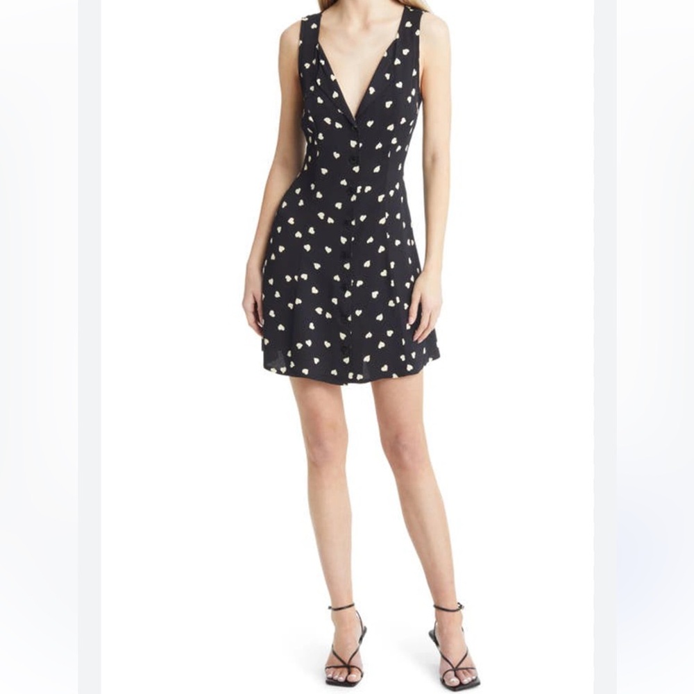 New Reformation Rilynn Heart Print Dress
